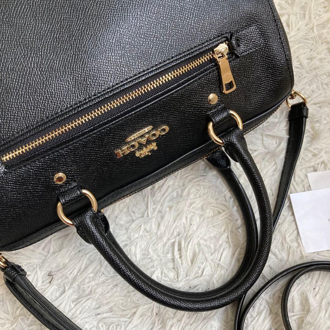極美品 COACH コーチ ローアン サッチェル 黒 ブラック 2way
