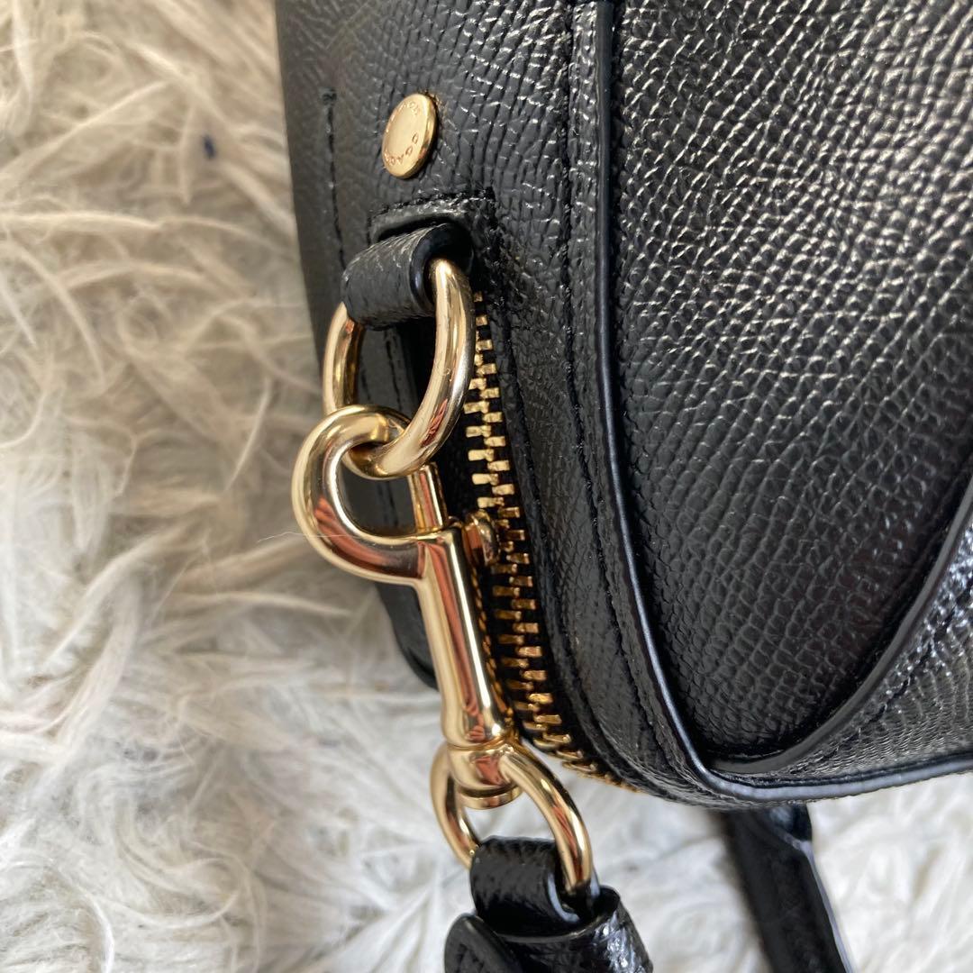 極美品 COACH コーチ ローアン サッチェル 黒 ブラック 2way
